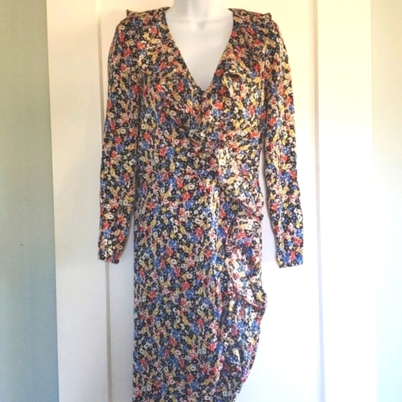 Veronica Beard Minna Floral Silk Ruffle dress size 4 - Picture 4 of 10